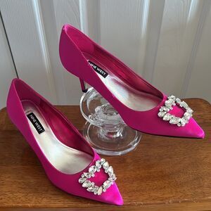 Nine West Avalon Satin Covered Jeweled Heel